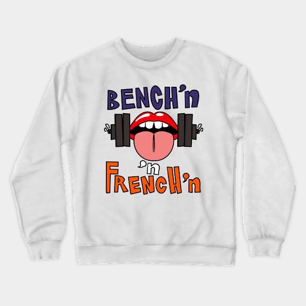 Bench'n 'n French'n Crewneck Sweatshirt by Mister Dog Art